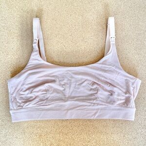 NWOT Bodily Soft Blush Ribbed Nursing Bra size L